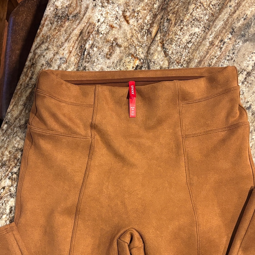 Spanx suede Brown High-Waisted Leggings